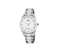 Festina Reloj de mujer F20499/1 Acero 316L Cuarzo Cristal mineral 5 ATM Plateado/Blanco Cerámica
