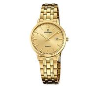 Festina Reloj Mujer Analógico de Acero Inoxidable 316l Dorado - Movimiento de Cuarzo - Cristal Mineral de Alta Resistencia - Resistente al Agua 5 ATM - Calendario F20514/3