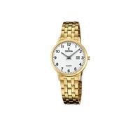 Festina Reloj analógico para mujer F20514/1 - Acero 316L dorado, cuarzo, 5 ATM, calendario