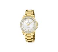 Festina Reloj Mujer Analógico de Acero Inoxidable 316l Dorado - Movimiento de Cuarzo - Cristal Mineral de Alta Resistencia - Resistente al Agua 5 ATM F20596/1 - Mademoiselle