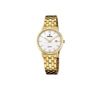 Festina Reloj Mujer Analógico de Acero Inoxidable 316l Dorado - Movimiento de Cuarzo - Cristal Mineral de Alta Resistencia - Resistente al Agua 5 ATM - Calendario F20514/2