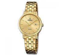 Festina Reloj Mujer Analógico de Acero Inoxidable 316l Dorado - Movimiento de Cuarzo - Cristal Mineral de Alta Resistencia - Resistente al Agua 5 ATM - Calendario F20514/3