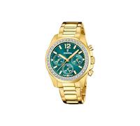 Festina Reloj Mujer Analógico de Acero Inoxidable 316l Dorado - Movimiento de Cuarzo Cronógrafo - Cristal Mineral de Alta Resistencia - Resistente al Agua 10 ATM F20609/6 - Boyfriend Collection