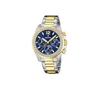 Festina Reloj Mujer Analógico de Acero Inoxidable 316l Multi - Movimiento de Cuarzo Cronógrafo - Cristal Mineral de Alta Resistencia - Resistente al Agua 10 ATM F20607/2 - Boyfriend Collection