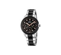 Festina Reloj Mujer Analógico de Acero Inoxidable 316l Negro | Movimiento de Cuarzo Multifunción, Cristal de Zafiro de Alta Resistencia, Resistente al Agua 5 ATM, Calendario F20497/3