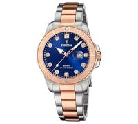 Festina Reloj Mujer Analógico de Acero Inoxidable 316l Plateado - Movimiento de Cuarzo - Cristal Mineral de Alta Resistencia - Resistente al Agua 10 ATM - Calendario F20505/3 - Boyfriend Collection