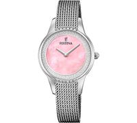 Festina Reloj Mujer Analógico de Acero Inoxidable 316l Plateado - Movimiento de Cuarzo - Cristal Mineral de Alta Resistencia - Resistente al Agua 5 ATM F20494/5 - Mademoiselle