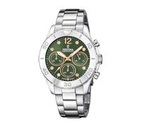 Festina Reloj Mujer Analógico de Acero Inoxidable 316l Plateado - Movimiento de Cuarzo Cronógrafo - Cristal Mineral de Alta Resistencia - Resistente al Agua 10 ATM F20603/5 - Boyfriend Collection