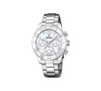 Festina Reloj Mujer Analógico de Acero Inoxidable 316l Plateado - Movimiento de Cuarzo Cronógrafo - Cristal Mineral de Alta Resistencia - Resistente al Agua 10 ATM F20603/1 - Boyfriend Collection