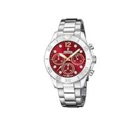 Festina Reloj Mujer Analógico de Acero Inoxidable 316l Plateado - Movimiento de Cuarzo Cronógrafo - Cristal Mineral de Alta Resistencia - Resistente al Agua 10 ATM F20603/2 - Boyfriend Collection