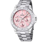Festina Reloj Mujer Analógico de Acero Inoxidable 316l Plateado - Movimiento de Cuarzo Multifunción - Cristal Mineral Resistente - Resistente al Agua 5 ATM - Calendario - Special Prices F16690