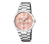 Festina Reloj Mujer Analógico de Acero Inoxidable 316l Plateado - Movimiento de Cuarzo Multifunción - Cristal Mineral - Resistente al Agua 5 ATM - Calendario F16716/3 - Boyfriend Collection
