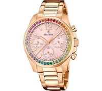 Festina Reloj Mujer Analógico de Acero Inoxidable 316l Rosa | Movimiento de Cuarzo Cronógrafo, Cristal Mineral de Alta Resistencia, Resistente al Agua 10 ATM, Special Prices F20639/4