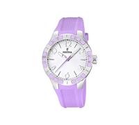 Reloj FESTINA Para Mujer F16676/2 Outlet Caja de Acero inoxidable 316l Gris plata Correa de Caucho Morado