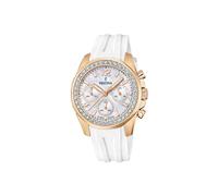Festina Reloj Mujer F20611/1 Boyfriend Collection Caja de Acero Inoxidable 316l Rosa Correa de Caucho Blanco
