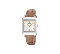 Festina Reloj Mujer F20682/4 On The Square Caja de Acero Inoxidable 316l Plateado Correa de Cuero Marrón