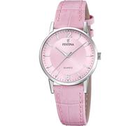 Festina Reloj Mujer F20691/3 Classics Caja de Acero Inoxidable 316l Plateado Correa de Piel Rosa