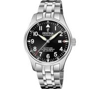Festina Swiss Made Reloj Automático Hombre de Acero Inoxidable 316l Plateado Reloj Analógico Hombre - Calendario - Cristal Zafiro de Alta Resistencia - Resistente al Agua 10 ATM F20151/D Automatic