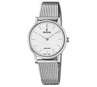 Festina Swiss Made - Reloj de Mujer analógico de Cuarzo con Correa de Acero Inoxidable F20015/1, Plata, Pulsera