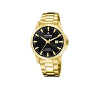 Festina Swiss Made Reloj Hombre Analógico de Acero Inoxidable 316l Dorado - Movimiento de Cuarzo - Calendario - Cristal Zafiro de Alta Resistencia - Resistente al Agua 10 ATM F20044/6 Classic Steel