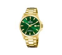 Festina Swiss Made Reloj Hombre Analógico de Acero Inoxidable 316l Dorado - Movimiento de Cuarzo - Calendario - Cristal Zafiro de Alta Resistencia - Resistente al Agua 10 ATM F20044/5 Classic Steel