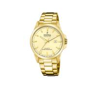 Festina Swiss Made Reloj Hombre Analógico de Acero Inoxidable 316l Dorado - Movimiento de Cuarzo - Calendario - Cristal Zafiro de Alta Resistencia - Resistente al Agua 10 ATM F20044/4 Classic Steel