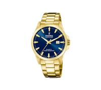 Festina Swiss Made Reloj Hombre Analógico de Acero Inoxidable 316l Dorado - Movimiento de Cuarzo - Calendario - Cristal Zafiro de Alta Resistencia - Resistente al Agua 10 ATM F20044/3 Classic Steel