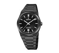 Festina Swiss Made Reloj Hombre Analógico de Acero Inoxidable 316l Negro - Movimiento de Cuarzo - Calendario - Cristal Zafiro de Alta Resistencia - Resistente al Agua 10 ATM F20080/1 Rive Collection