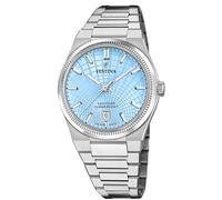 Festina Swiss Made Reloj Hombre Analógico de Acero Inoxidable 316l Plateado - Cuarzo - Calendario - Cristal Zafiro de Alta Resistencia - Resistente al Agua 10 ATM F20051/3 Rive Collection