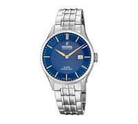 Festina Swiss Made Reloj Hombre Analógico de Acero Inoxidable 316l Plateado - Cuarzo - Calendario - Cristal Zafiro de Alta Resistencia - Resistente al Agua 10 ATM Clásico F20005/3 Classic Steel