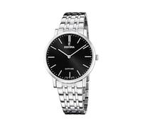 Festina Swiss Made Reloj Hombre Analógico de Acero Inoxidable 316l Plateado - Cuarzo - Cristal Zafiro de Alta Resistencia - Resistente al Agua 5 ATM Elegante y Clásico F20045/4 Classic Steel