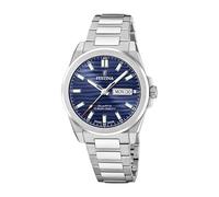 Festina Swiss Made Reloj Hombre Analógico de Acero Inoxidable 316l Plateado - Movimiento de Cuarzo - Calendario - Cristal Zafiro Resistente - Resistente al Agua 10 ATM F20073/2 Classic Steel