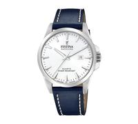 Festina Swiss Made Reloj Hombre Analógico de Cuero Azul - Movimiento de Cuarzo - Calendario - Cristal Zafiro de Alta Resistencia - Resistente al Agua 10 ATM Elegante F20025/2 Classic Leather