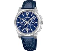 Festina Reloj Hombre F20060/2 Swiss Made Classics Caja de Acero Inoxidable 316l Plateado Correa de Piel Azul