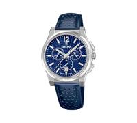 Festina Reloj Hombre F20060/2 Swiss Made Classics Caja de Acero Inoxidable 316l Plateado Correa de Piel Azul