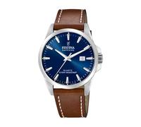 Festina Swiss Made Reloj Hombre Analógico de Cuero Marrón - Movimiento de Cuarzo - Calendario - Cristal Zafiro de Alta Resistencia - Resistente al Agua 10 ATM Elegante F20025/3 Classic Leather