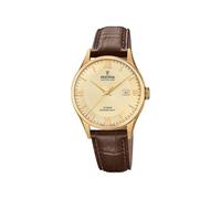 Festina Swiss Made Reloj Hombre Analógico de Cuero Marrón - Movimiento de Cuarzo - Calendario - Cristal Zafiro de Alta Resistencia - Resistente al Agua 10 ATM Elegante F20010/5 Classic Leather