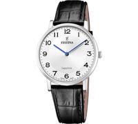 Festina Swiss Made Reloj Hombre Analógico de Cuero Negro