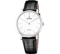 Festina Reloj hombre analógico F20012/1 Swiss Made, cuarzo, cristal zafiro, cuero negro, 5 ATM