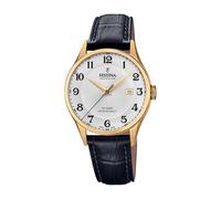 Festina Swiss Made Reloj Hombre Analógico de Cuero Negro - Movimiento de Cuarzo - Calendario - Cristal Zafiro de Alta Resistencia - Resistente al Agua 10 ATM Elegante F20010/1 Classic Leather