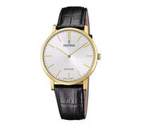 Festina Swiss Made Reloj Hombre Analógico de Cuero Negro - Movimiento de Cuarzo - Cristal Zafiro de Alta Resistencia - Resistente al Agua 5 ATM Elegante F20016/1 Classic Leather