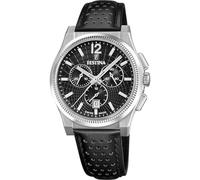 Festina Reloj Hombre F20060/4 Swiss Made Classics Caja de Acero Inoxidable 316l Plateado Correa de Piel Negro