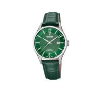 Festina Swiss Made Reloj Hombre Analógico de Cuero Verde - Movimiento de Cuarzo - Calendario - Cristal Zafiro de Alta Resistencia - Resistente al Agua 10 ATM Elegante F20007/5 Classic Leather