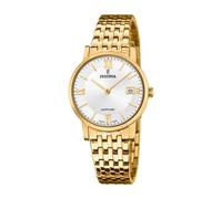 Festina Swiss Made Reloj Mujer Analógico de Acero Inoxidable 316l Dorado - Movimiento de Cuarzo - Cristal de Zafiro - Resistente al Agua 5 ATM - Calendario F20021/1 - Classic Steel