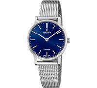 Festina Swiss Made Reloj Mujer Analógico de Acero Inoxidable 316l Plateado - Movimiento de Cuarzo - Cristal de Zafiro de Alta Resistencia - Resistente al Agua 5 ATM F20015/2 - Classic Steel