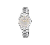 Festina Swiss Made Reloj Mujer Analógico de Acero Inoxidable 316l Plateado | Movimiento de Cuarzo, Cristal Zafiro Resistente, Resistente al Agua 10 ATM, Calendario F20068/4, Classic Steel