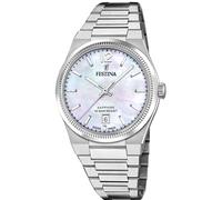 Festina Swiss Made Reloj Mujer Analógico de Acero Inoxidable 316l Plateado - Movimiento de Cuarzo - Cristal Zafiro Resistente - Resistente al Agua 10 ATM - Calendario F20052/1 - Rive Collection
