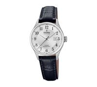 Festina Swiss Made Reloj Mujer Analógico de Cuero Negro - Movimiento de Cuarzo - Cristal Zafiro - Resistente al Agua 10 ATM - Elegante, Clásico y Vintage - Calendario F20009/5 - Classic Leather