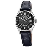 Festina Swiss Made Reloj Mujer Analógico de Cuero Negro - Movimiento de Cuarzo - Cristal Zafiro - Resistente al Agua 10 ATM - Elegante, Clásico y Vintage - Calendario F20009/4 - Classic Leather