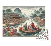 Festival Chino Antiguo Puzzles 1000 Piezas Papel Reciclado para Adultos Puzzle para Adultos Juego difícil desafiante Juego Educativo para descompresión Excelente Idea de Regalo 38x26cm/1000pcs